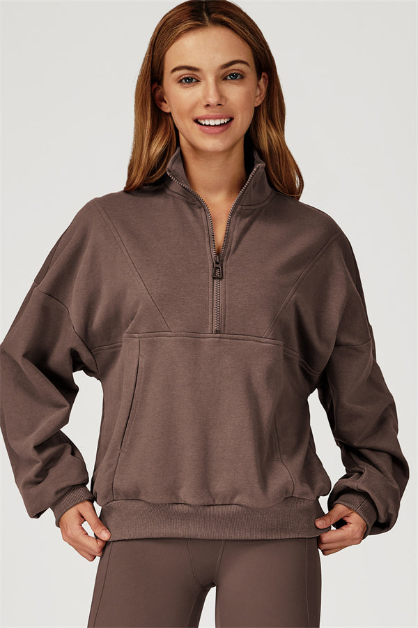 The Conquer Elevate Half-Zip Pullover — Roman Brown