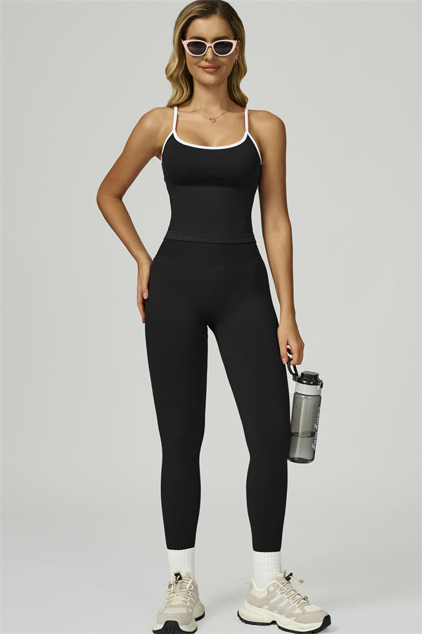 Bali Motion Trim Crop Top Leggings 2-Piece Set