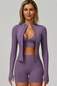 The Lagoon Jacket Sports Bra Shorts 3-Piece Set