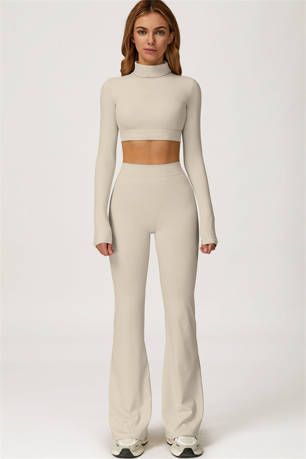 The Axis Crop Top Flared Leggings 2-Piece Set