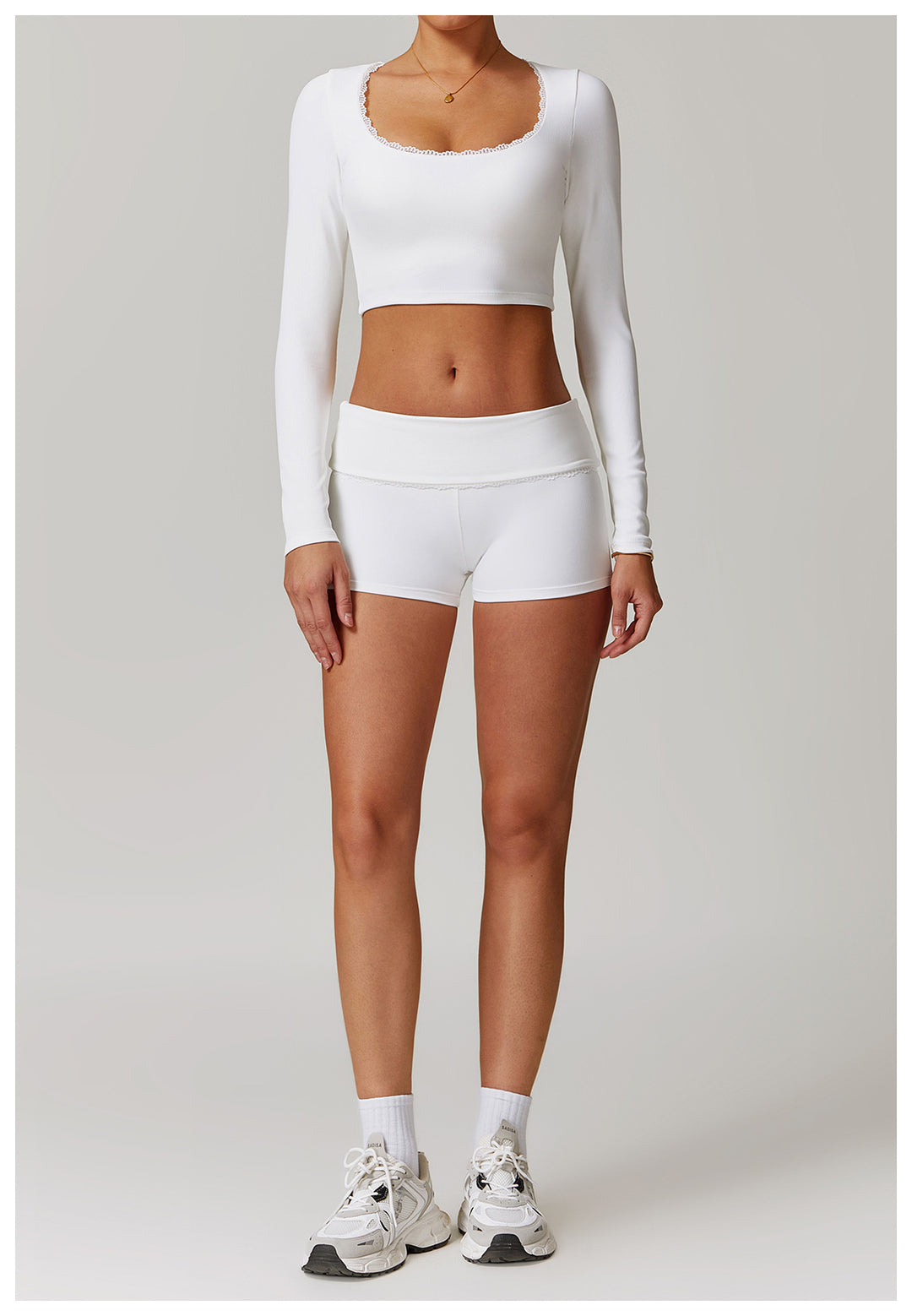 Miran Long-Sleeve Ribbed Crop Top