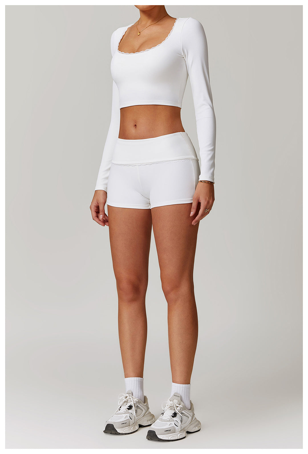 Miran Long-Sleeve Ribbed Crop Top