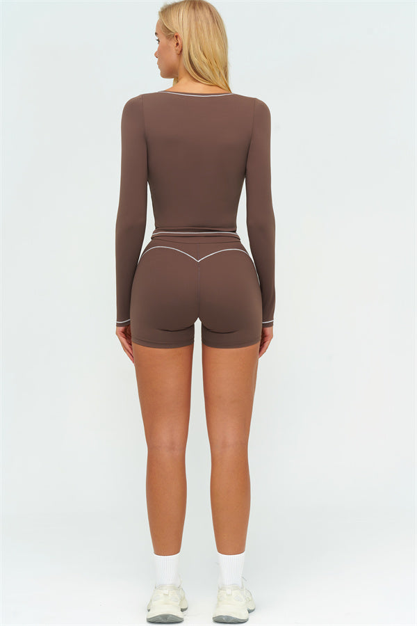 The Amara Long Sleeve T-shirt Shorts 2-Piece Set
