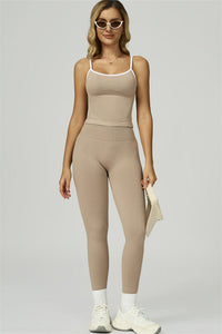 Bali Motion Trim Crop Top Leggings 2-Piece Set