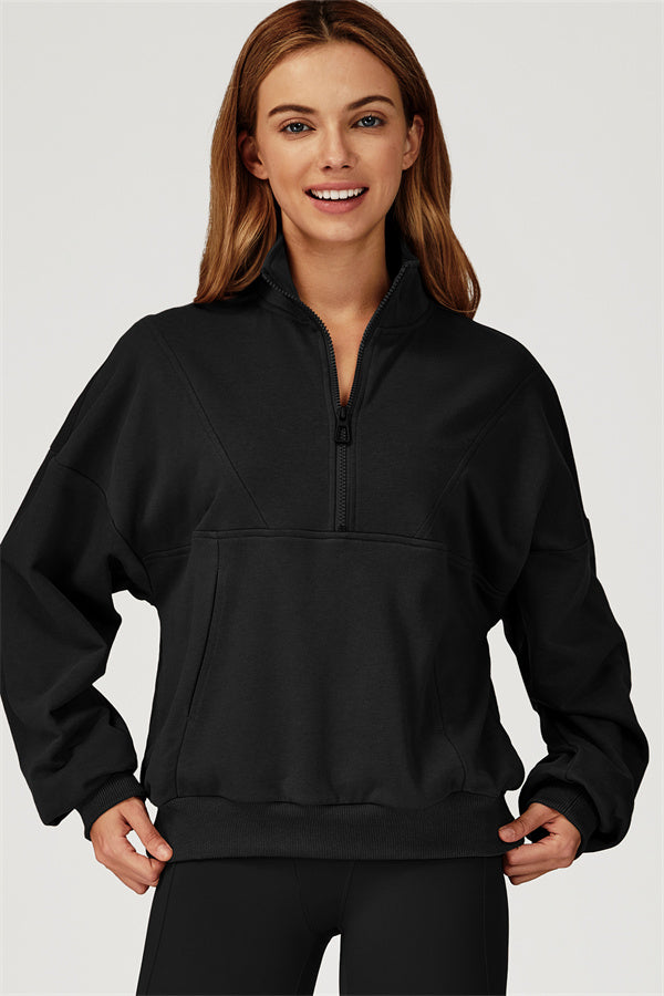 The Conquer Elevate Half-Zip Pullover — Black