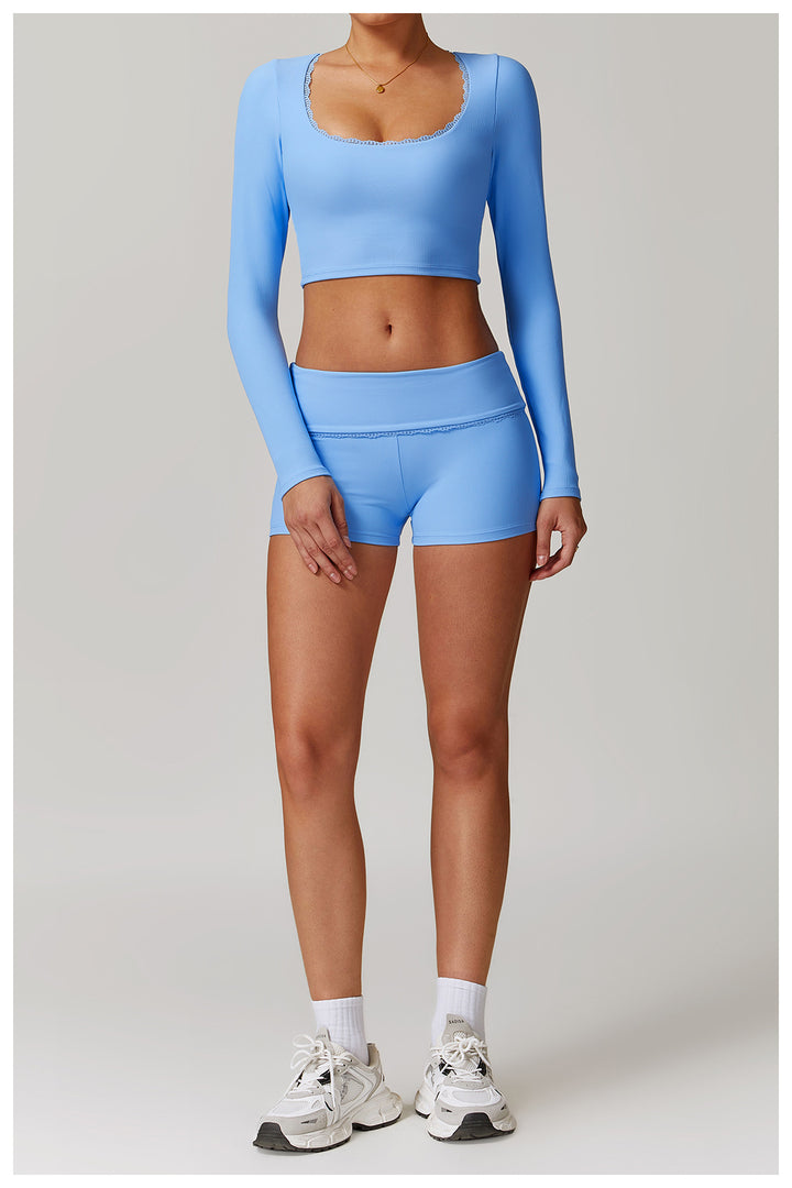 Miran Long-Sleeve Ribbed Crop Top