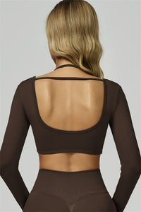 Bali Motion Long Sleeve Crop Top Leggings 2-Piece Set