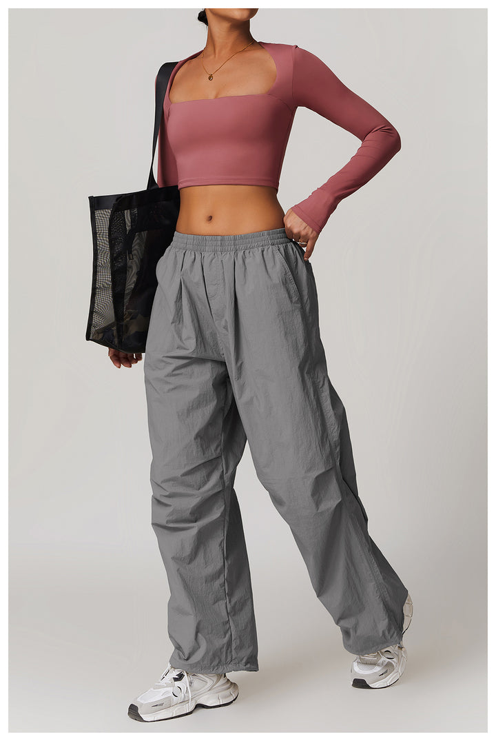 Florayne Long-Sleeve Cutout Crop Top