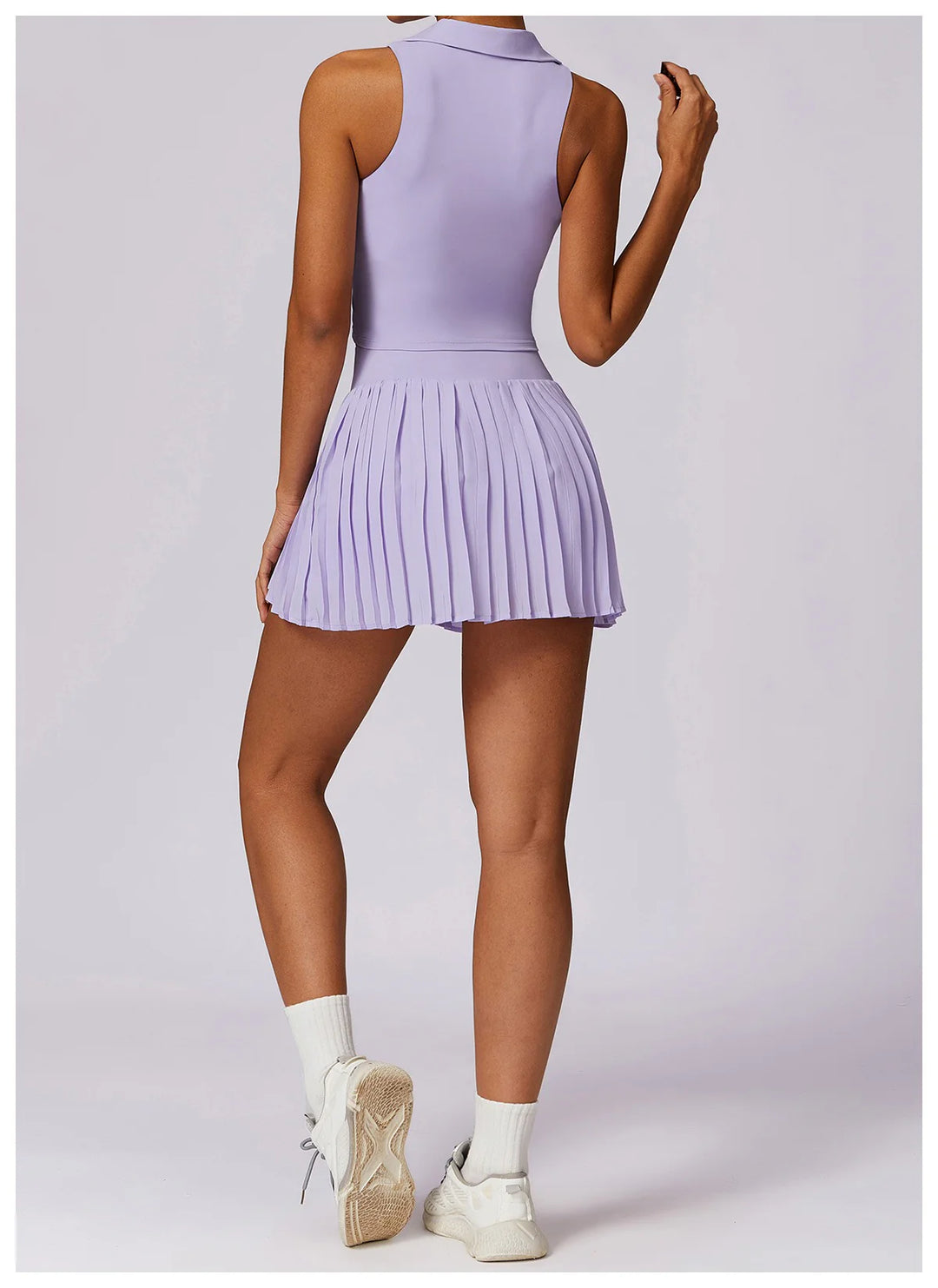 Celura Tennis Collared Cropped Tank