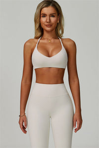 The Bold Cross Back Sports Bra Flared Leggings 2-Piece Set