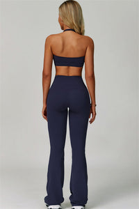 The Bold Halter Sports Bra Flared Leggings 2-Piece Set
