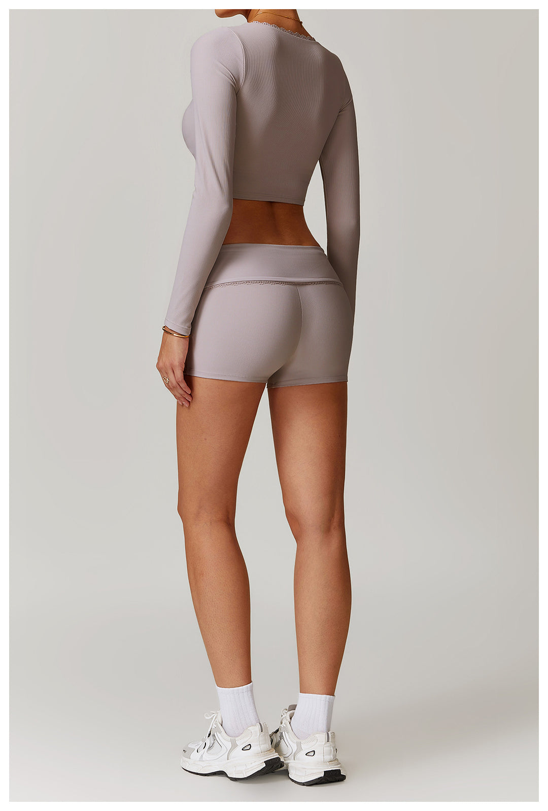 Miran Long-Sleeve Ribbed Crop Top