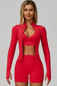 The Lagoon Jacket Sports Bra Shorts 3-Piece Set