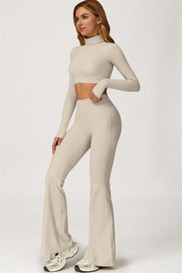 The Axis Crop Top Flared Leggings 2-Piece Set