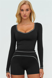 The Amara Long Sleeve T-shirt Shorts 2-Piece Set