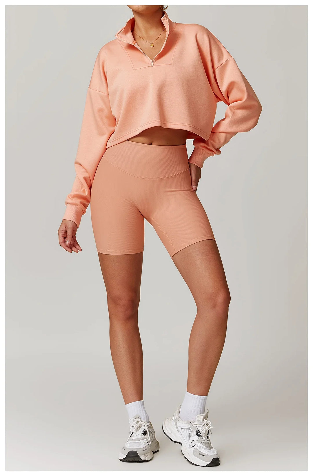 Velden Quarter-Zip Cropped Sweatshirt