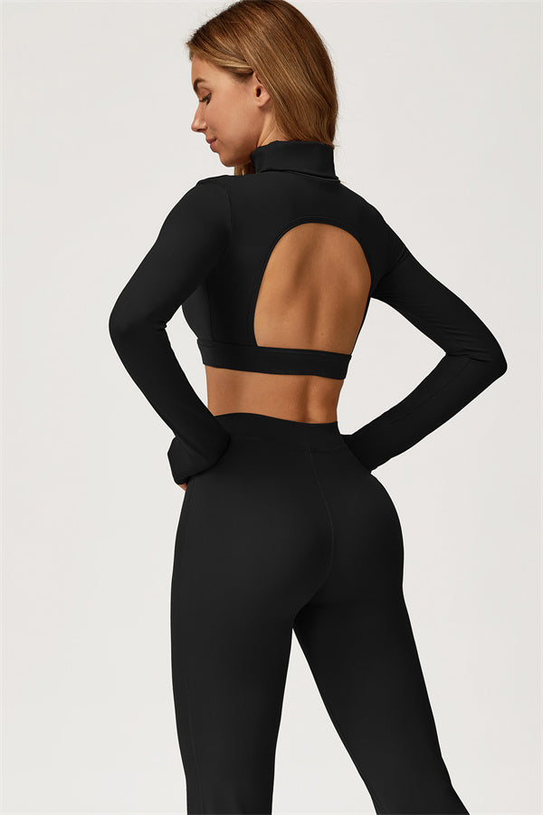 The Axis Crop Top Flared Leggings 2-Piece Set