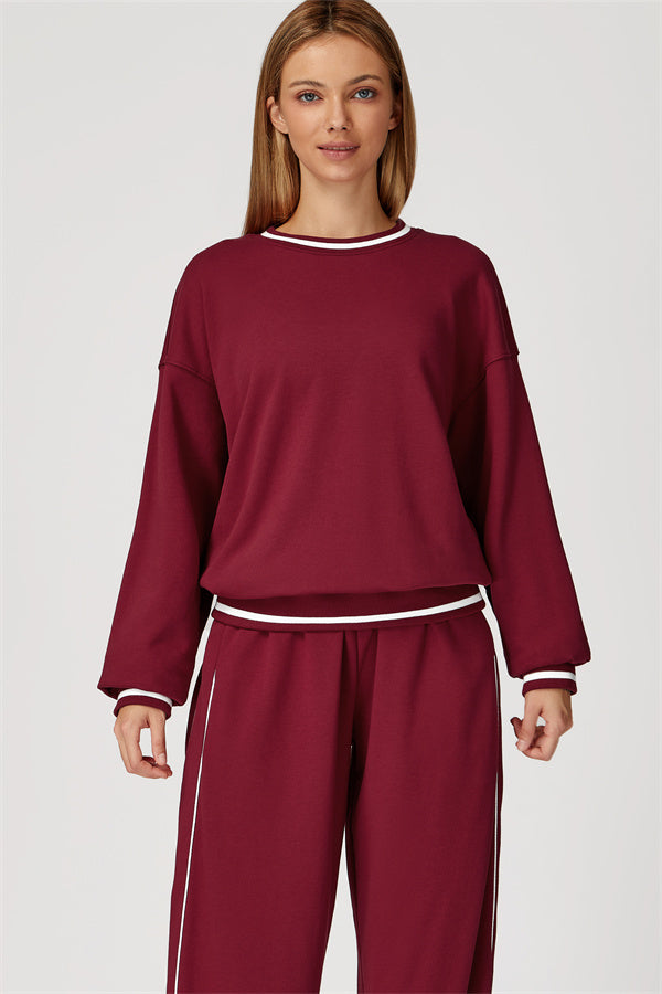 The Amara Sweatshirt Pants 2-Piece Set — Burgundy