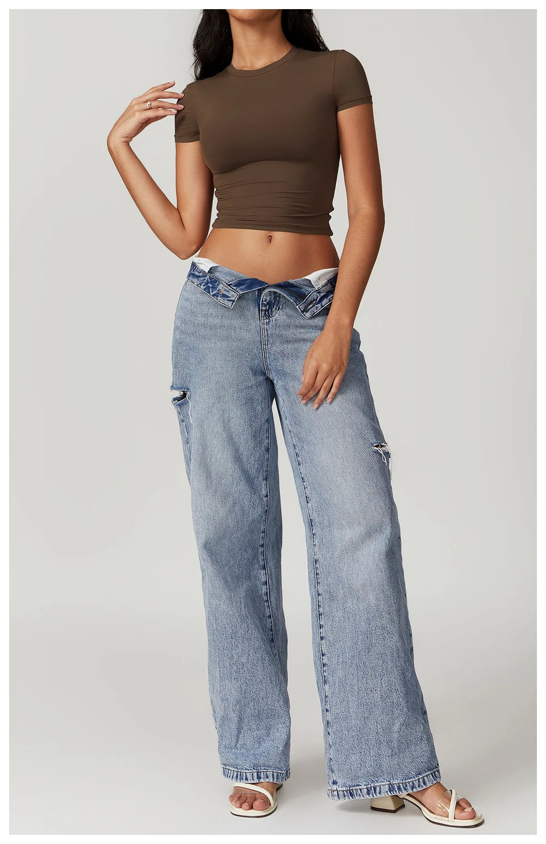 Callenora Short-Sleeve Fitted Crop Top