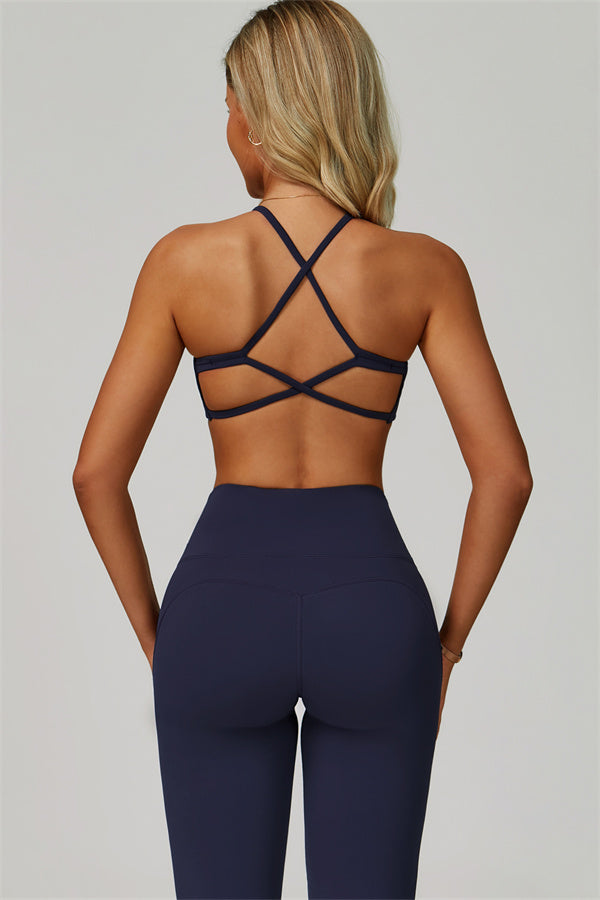 The Bold Cross Back Sports Bra Flared Leggings 2-Piece Set