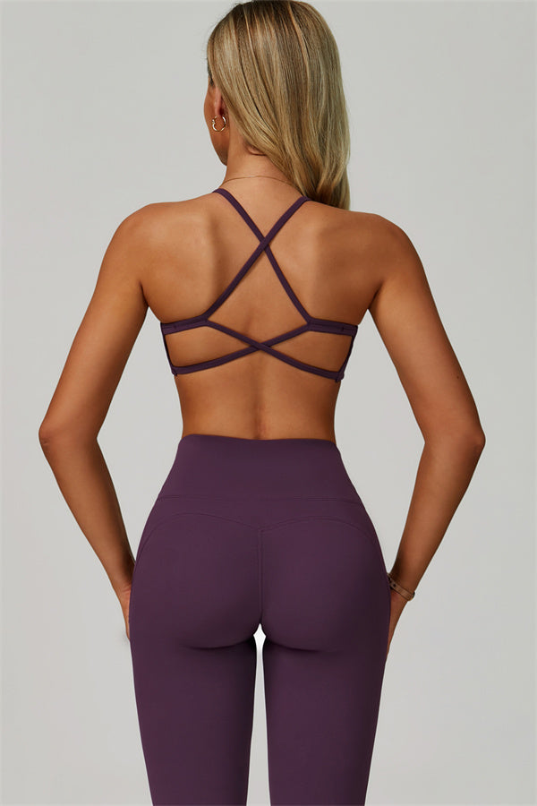 The Bold Cross Back Sports Bra Leggings 2-Piece Set — Matterhorn