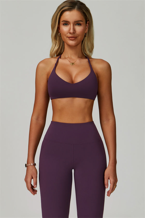 The Bold Cross Back Sports Bra Flared Leggings 2-Piece Set