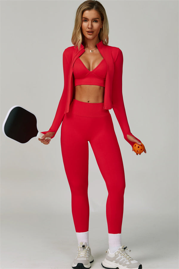 The Lagoon Jacket Sports Bra Leggings 3-Piece Set