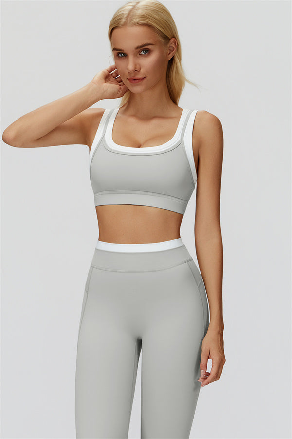 The Canyon Sports Bra Leggings 2-Piece Set — Light Grey - Image 2