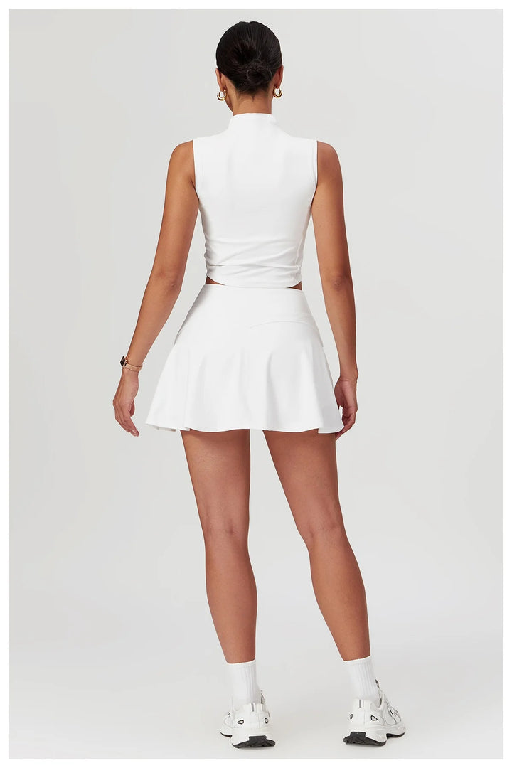 Lorin High-Waisted Tennis Skirt