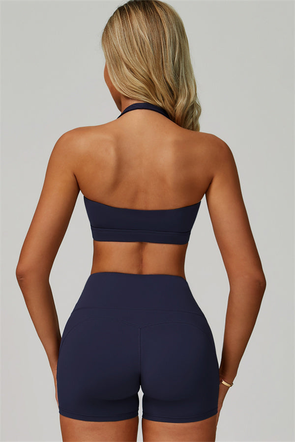 The Bold Halter Sports Bra Shorts 2-Piece Set — Tuna