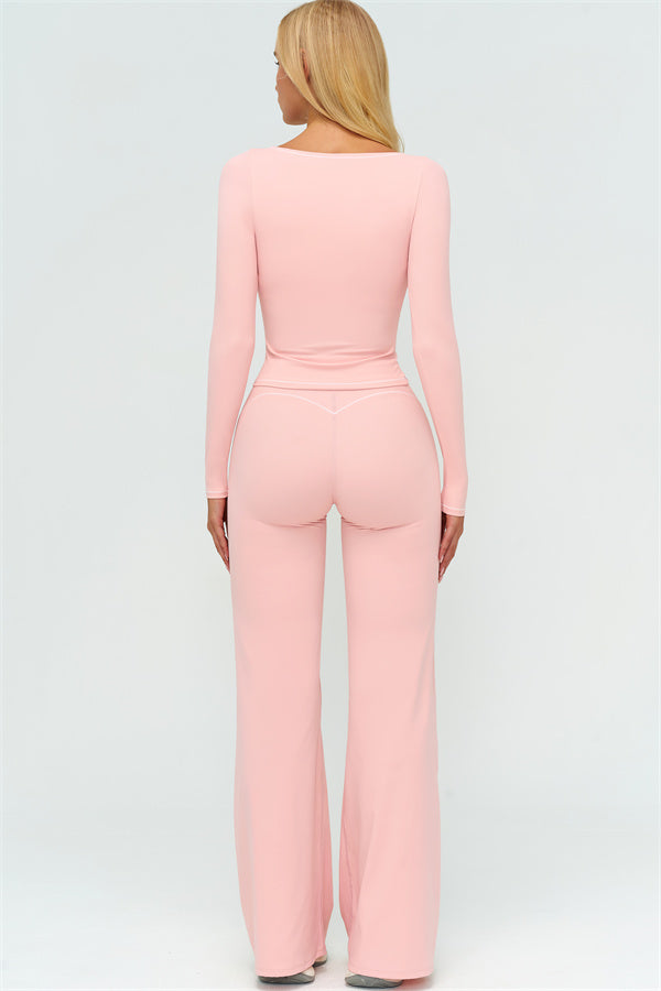 The Amara Long Sleeve T-shirt Flared Leggings 2-Piece Set