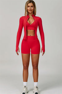 The Lagoon Jacket Sports Bra Shorts 3-Piece Set