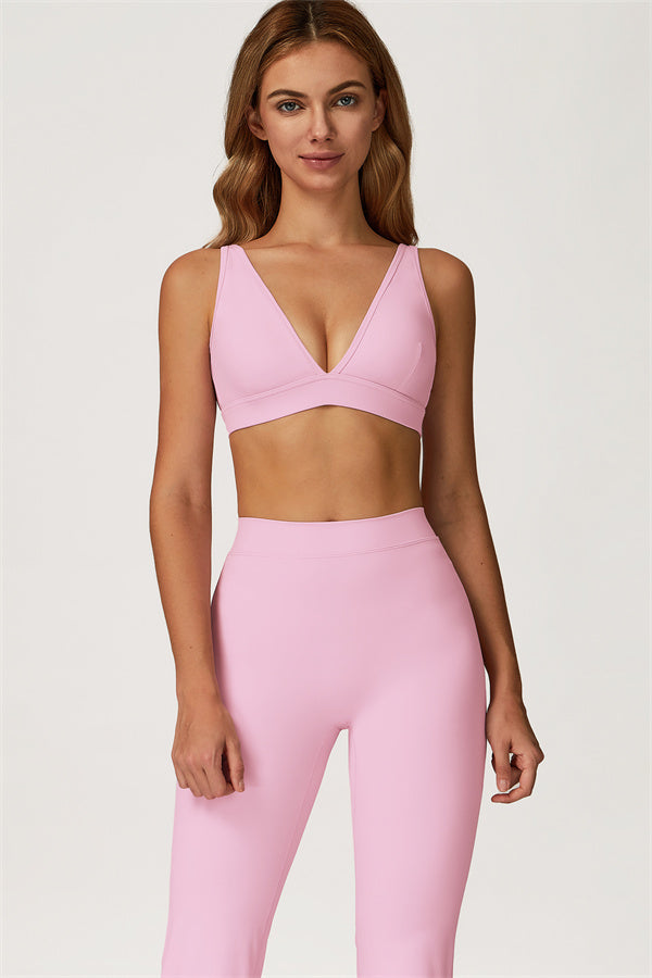 The Axis Sports Bra Flared Leggings 2-Piece Set — Vanilla