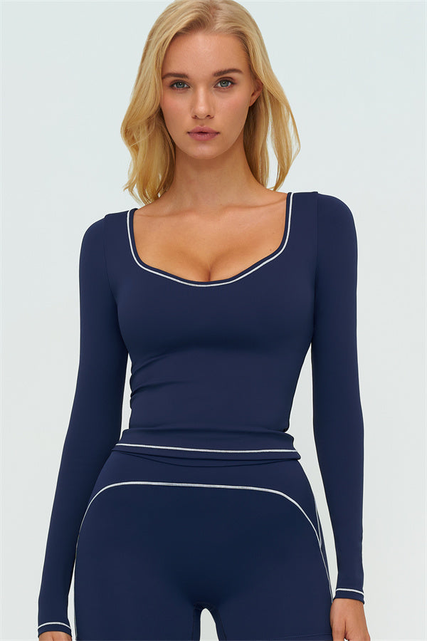 The Amara Long Sleeve T-shirt — Cobalt