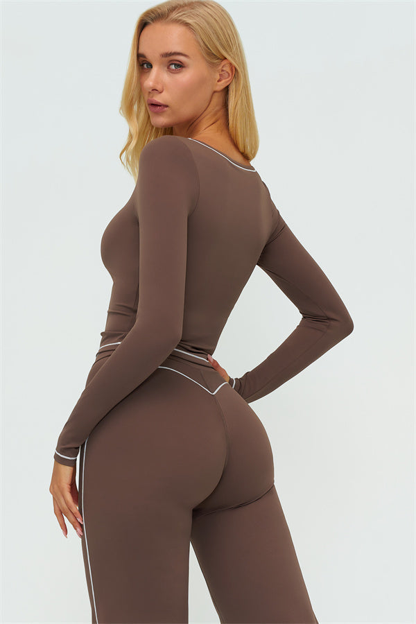 The Amara Long Sleeve T-shirt Flared Leggings 2-Piece Set