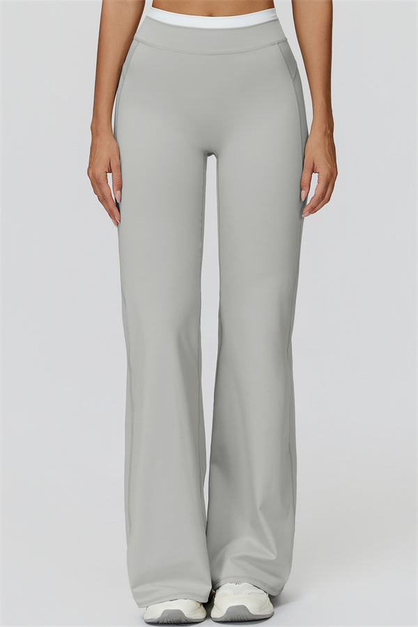 The Canyon Flared Leggings — Light Grey - Image 2