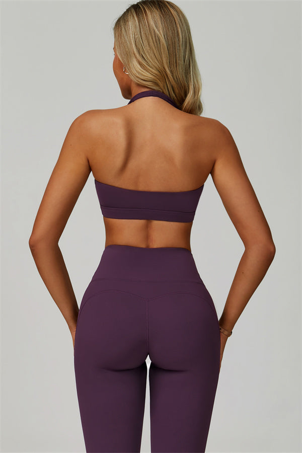 The Bold Halter Sports Bra Leggings 2-Piece Set — Matterhorn