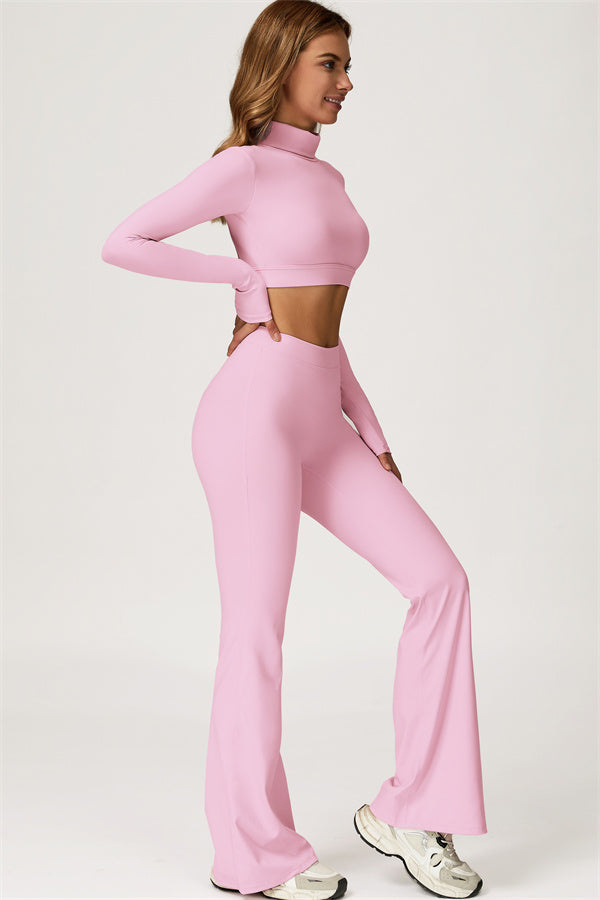 The Axis Crop Top Flared Leggings 2-Piece Set