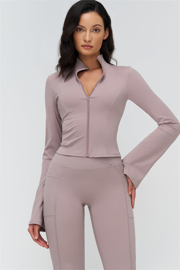 The BoldFit Jacket Flared Leggings 2-Piece Set — Blossom