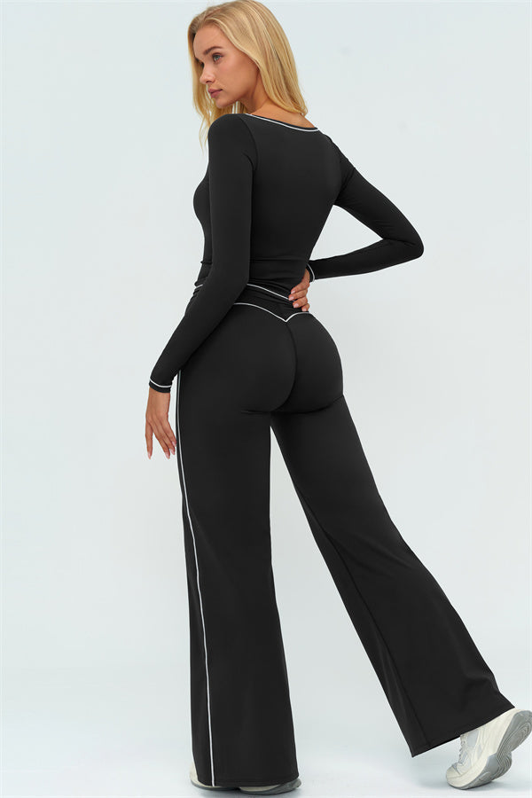 The Amara Long Sleeve T-shirt Flared Leggings 2-Piece Set