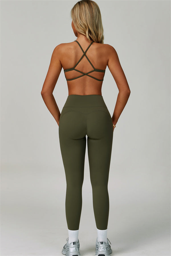 Island Flow Cross Back Sports Bra Leggings 2-Piece Set