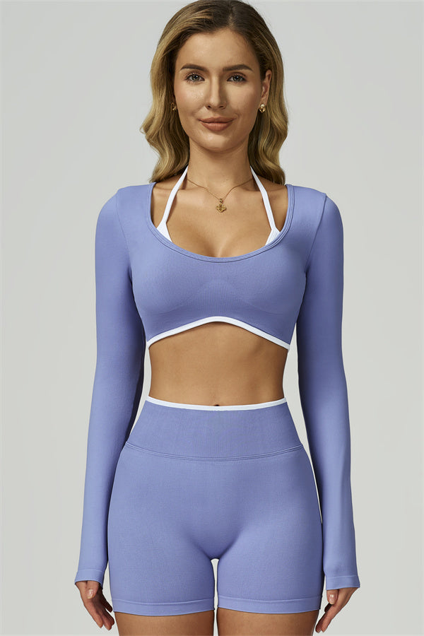 Bali Motion Trim Long Sleeve Crop Top