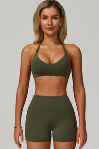 The Bold Cross Back Sports Bra Shorts 2-Piece Set
