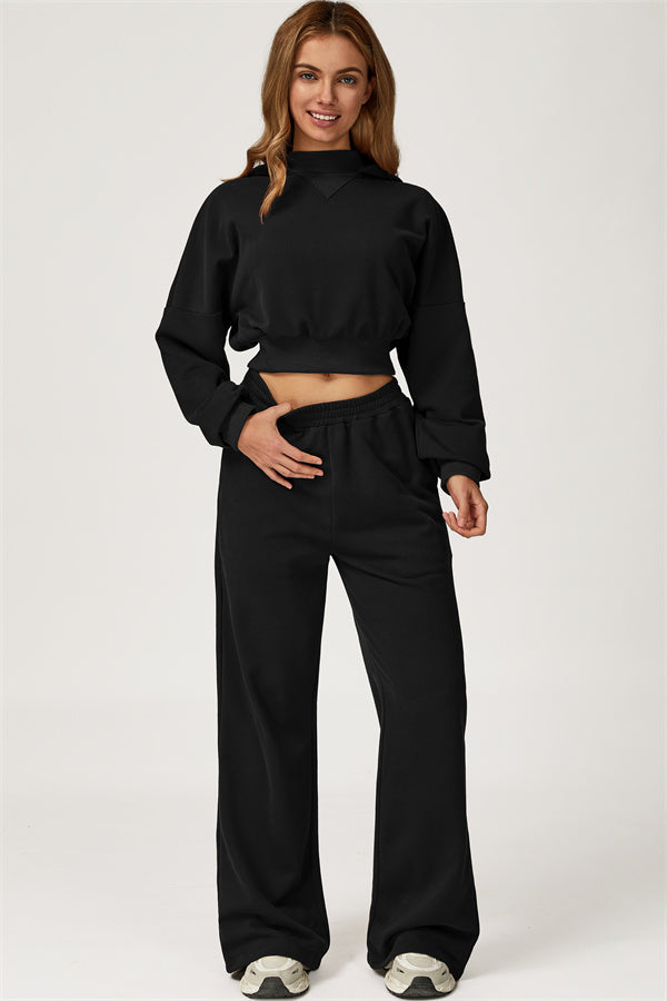 The Axis Crop Hoodie Pants 2-Piece Set
