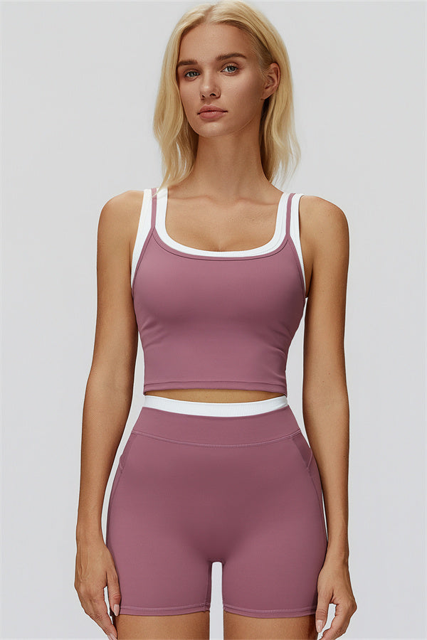 The Canyon Crop Tank Shorts 2-Piece Set — Wisteria
