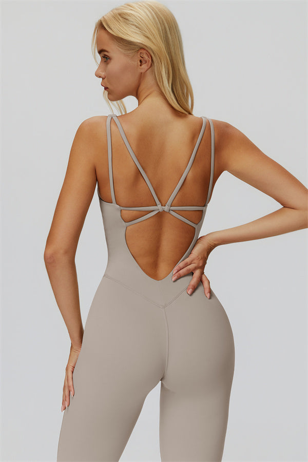 The Butterfly Flared Jumpsuit — Camel
