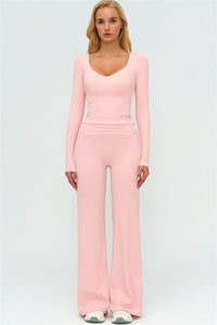 The Amara Long Sleeve T-shirt Flared Leggings 2-Piece Set