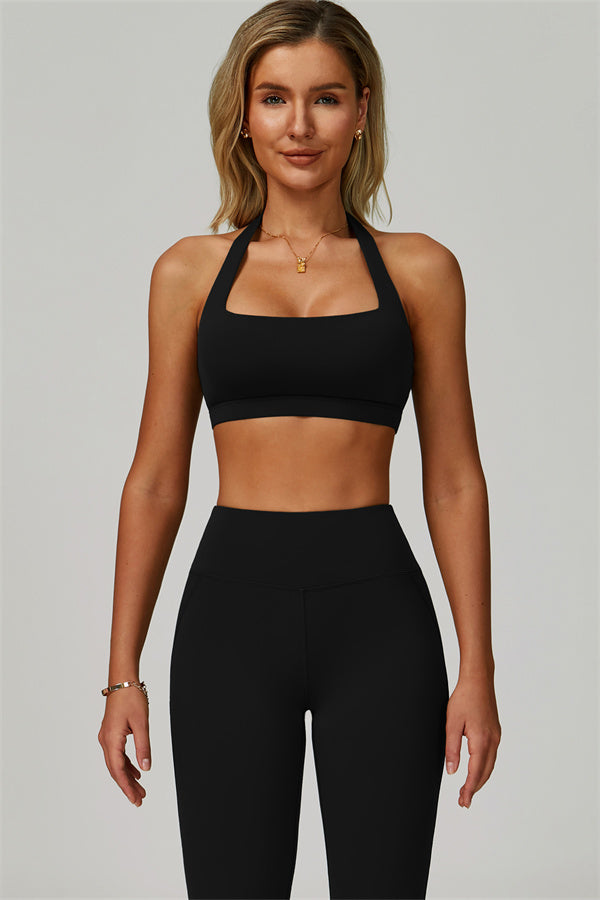The Bold Halter Sports Bra Flared Leggings 2-Piece Set
