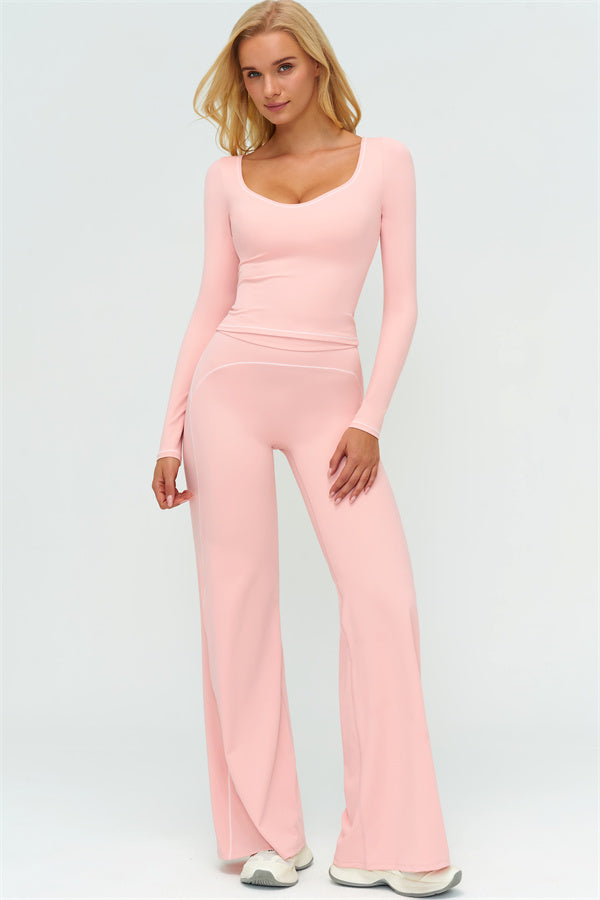 The Amara Long Sleeve T-shirt Flared Leggings 2-Piece Set