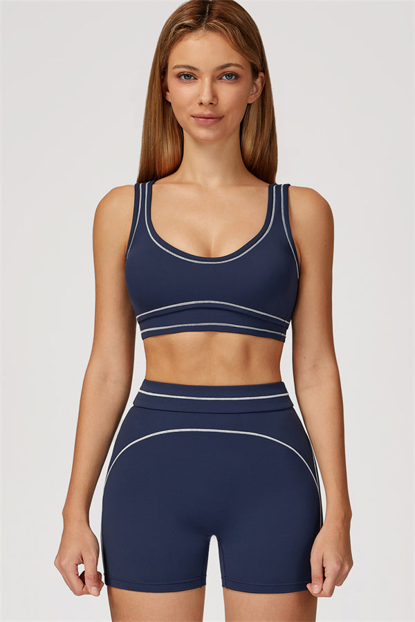 The Amara Sports Bra Shorts 2-Piece Set — Cobalt